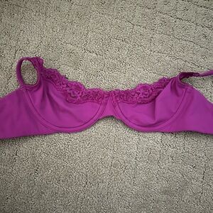 SKIMS purple unlined lace bra
